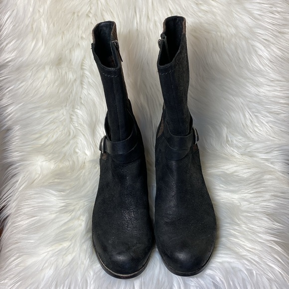 UGG Leather Boots Black and Brown EUC Women’s 9.5 or 9 1/2 Lula Mae - Picture 3 of 13